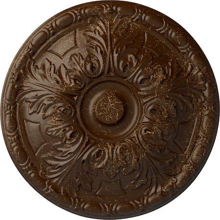 Ekena Millwork Granada Ceiling Medallion (Fits Canopies up to 4 1/4"), 15 3/4"OD x 5/8"P, Root Beer Crackle CM16GARBC